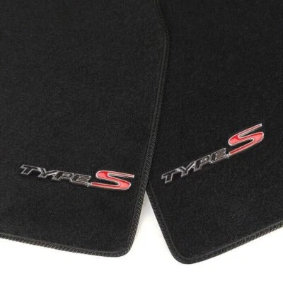 Tapete de assoalho 4 peças preto acabamento frontal traseiro com emblema tipo S para 04-08 Acura TL - Imagem 1 de 4