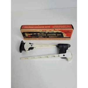 Vintage Toy Village Railroad Crossing Gate Model Train Toy Cars Railroad Station - Picture 1 of 7