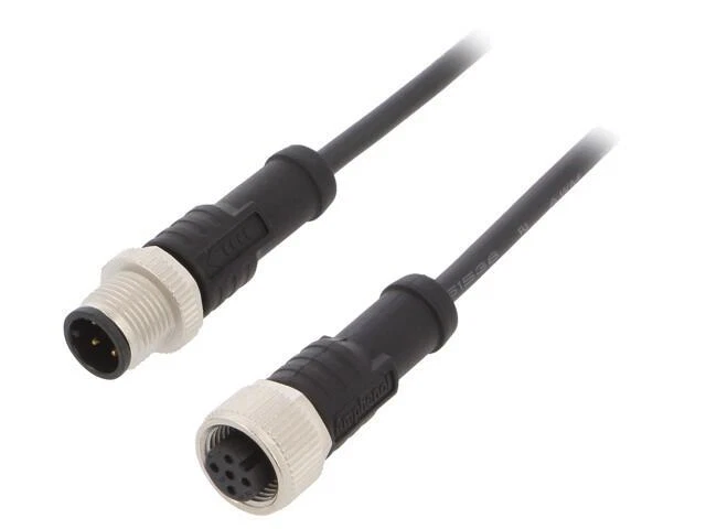 M12A04ML-12AFL-SBA05 Kabel: für Sensoren/Automaten PIN: 4 M12-M12 2m Stecker 250 - Image 1 of 1