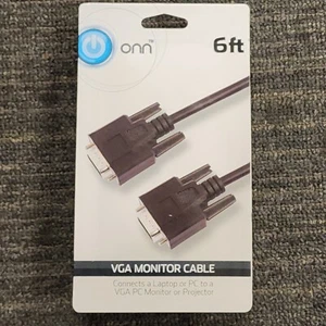 NEW ONN ONA18HO005 VGA Monitor Cable 6 Ft Supports 1080P Resolution - Picture 1 of 2