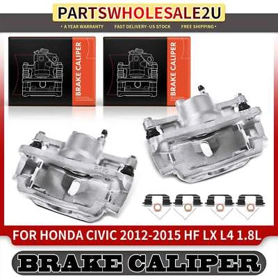 2x Pinzas de freno delanteras izquierda y derecha con soporte para Honda Civic 2012-2015 EX DX Foto 1 de 4