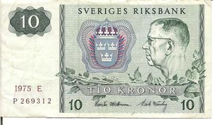 SWEDEN, 10 KRONOR, P#52c, 1975 - Picture 1 of 2