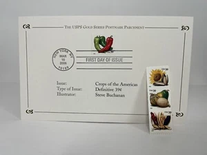 CROPS OF AMERICA Stamps 5 x 39 cent stamp strip and 1 First Day Issue - Picture 1 of 2
