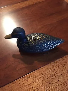 Ente Köder Wasservögel handbemalt schwarz und gold Keramik Sammelfigur - Bild 1 von 4