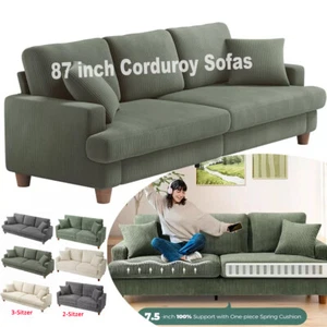 Corduroy 2/3-Sitzer-Sofa Moderne Couch Wohnzimmer Apartmentsofa Love Seat NEU DE - Bild 1 von 73