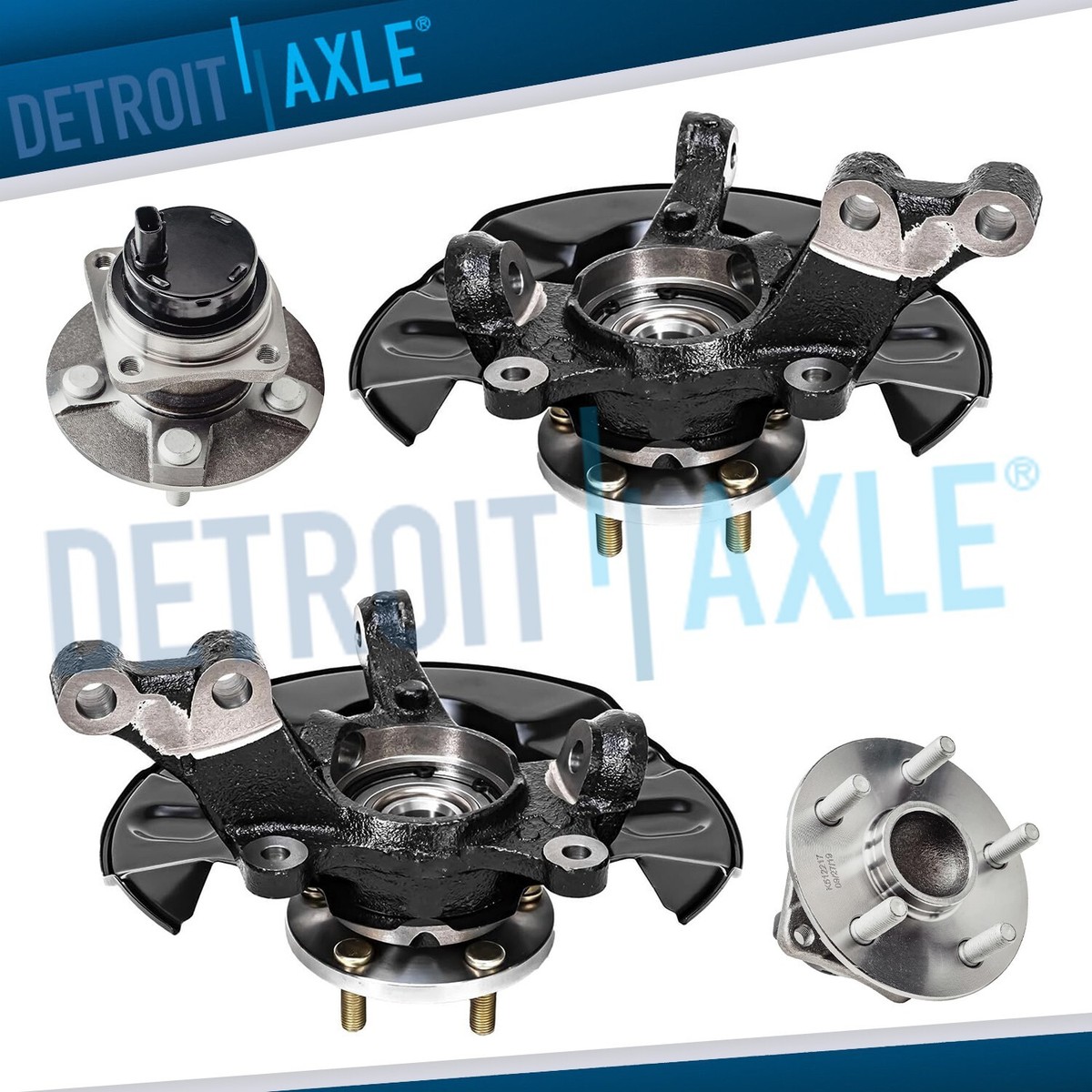 AutoShack Front Steering Knuckles & Wheel Bearing Hub Assembly 5 Lug