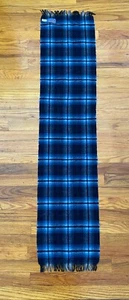 Bufanda a cuadros de lana virgen 100 % pura PENDLETON 53"" x 12"" AZUL - ¡HECHA EN EE. UU.! - Imagen 1 de 5