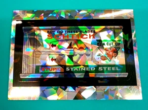 2014 Wacky Packages Chrome Series 1 "SCHTICK BLADES" #65 Atomic Refractor Card - Picture 1 of 1
