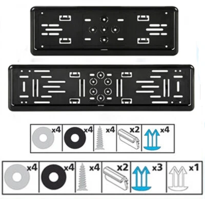 LAMPA Portatarga Anteriore e Posteriore in ABS Nero Fissaggio Rapido Auto dal 99