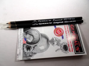 General's 2 Layout Pencils No. 555 Extra Black DRAWING PENCILS Art Supplies - Picture 1 of 1