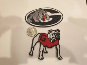 (2) UGA University of Georgia Bulldogs gestickte Bügelbild Patches 2,75 x 3" 4 x 2,25 - Bild 1 von 1