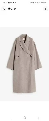 H&M Premium Selection Wool Taupe Coat  (L) - Image 1 of 4