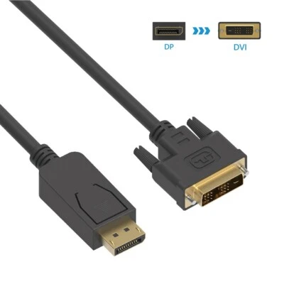 Display Port Male to DVI Male Cable DisplayPort to DVI Cable Adapter - Image 1 of 4