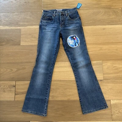 Новый с Ярлыками LIMITED TOO джинсы 14 тонкий заниженной синий джинсовой ткани расклешенный ноги Y2K - Изображение 1 из 4