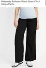 NWT old Navy Women’s LARGE Black Maternity Rollover Waist Stretchtech Pants