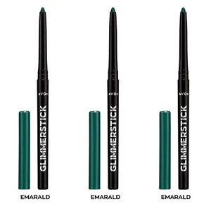 NEW Avon Glimmerstick Retractable Diamonds Eyeliner-EMERALD GLOW 0.35 g/Set of 3 - Picture 1 of 15