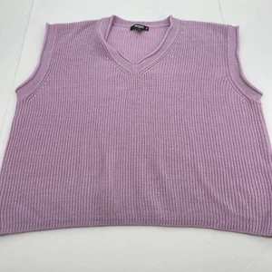 Misguided Womens Sweater 14 Knit Purple Sleeveless Casual V Neck Stretchy Knit - Picture 1 of 10