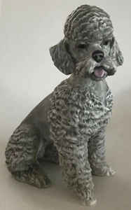 KAISER GAWANTKA Gray Diamond POODLE Sitting Pudel Bisque Porcelain DOG FIGURINE - Picture 1 of 7