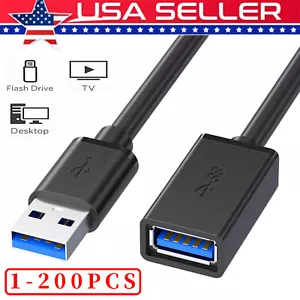 USB3.0 Extension Cable High Speed Extender Cord Adapter TypeA Male to Female Lot - Picture 1 of 16