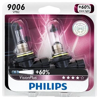 2x Philips 9006 HB4 Upgrade Vision Plus More Bright Halogen Light Bulb Beam 55W - Image 1 of 4