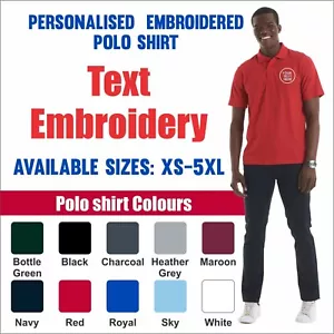 Personalised Custom Embroidered Uneek Mens Polo shirt Casual Workwear Poloshirt - Picture 1 of 17