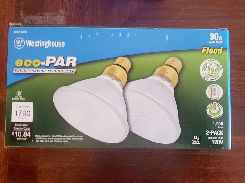 2-PK Westinghouse Eco-PAR 150W/90-Equiv 1790-Lumen Flood Light 90PAR38/H/F/ECO - Image 1 of 4