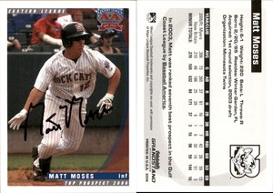 Matt Moses Signed 2006 Grandstand Eastern League Top Prospects #NNO Card Auto AU