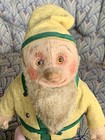 Rare 1920'S Schuco ? Germany Standing Gnome Elf Felt Mohair Excelsior Squeaker