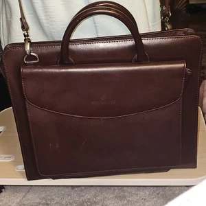 VTG SAMSONITE Style 950142 Orginizer Ring Binder Briefcase Brown Shoulder Strap - Picture 1 of 18