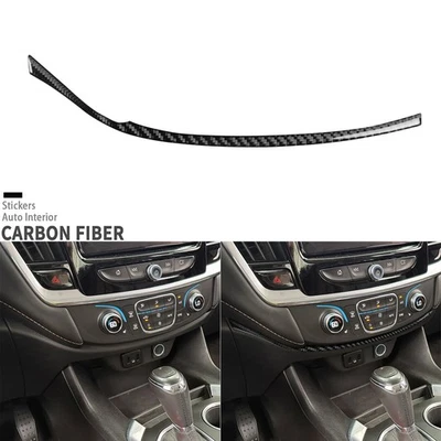 Tira de ajuste inferior de consola central de fibra de carbono real para Chevrolet Traverse 2018-23 Foto 1 de 4