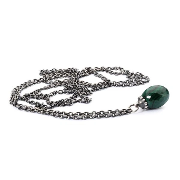 Moda Trollbeads Collana d Argento con Malachite 60 CM TAGFA-00034 - Immagine 1 di 1
