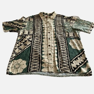 Hilo Hattie Hawaiian Shirt Mens XLG Tiki Luau Cotton Short Sleeve Button Up USA - Image 1 of 4