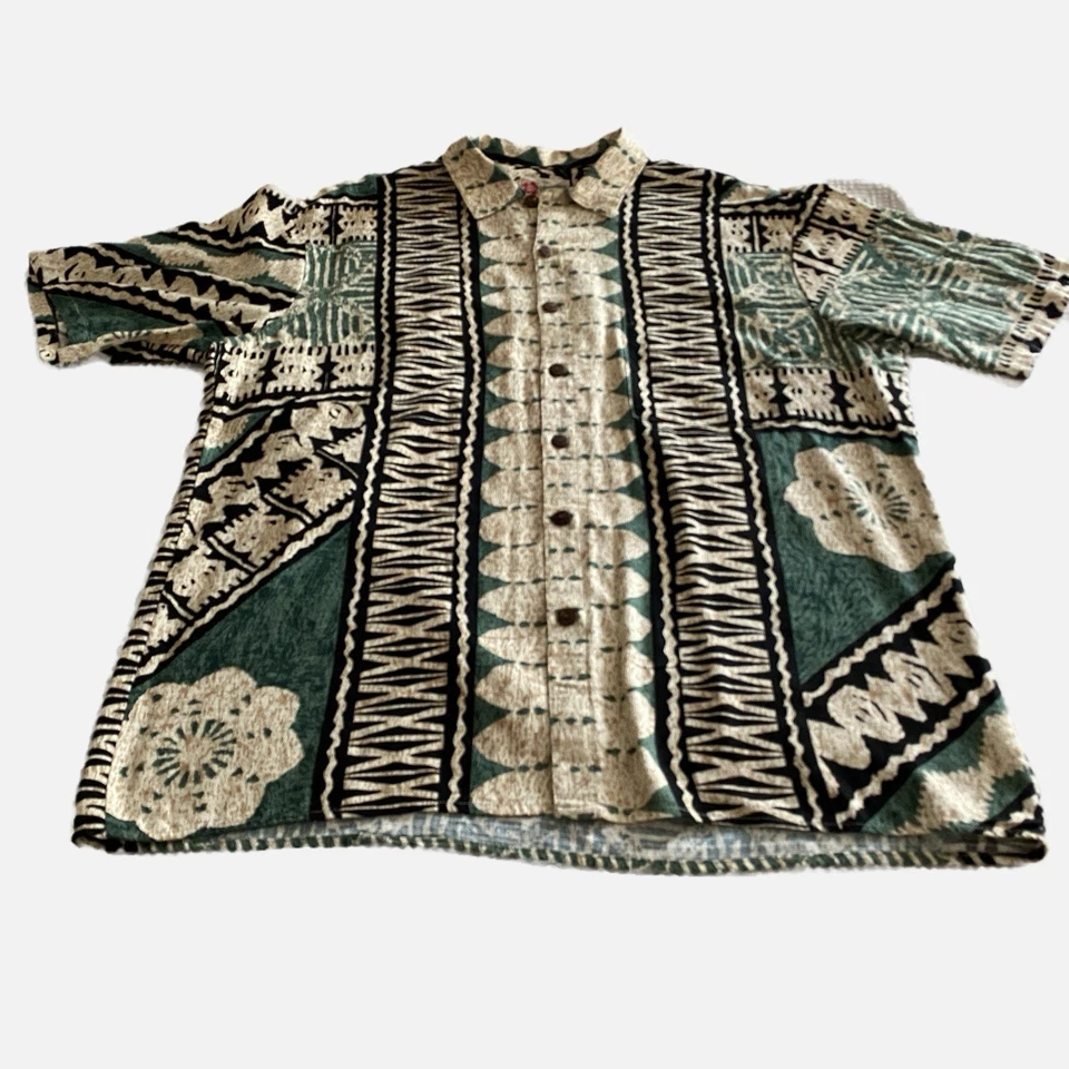Camisa Hawaiana Hilo Hattie Para Hombres XLG Tiki Luau Algodón Manga Corta Abotonada EE. UU. Foto 1 de 4