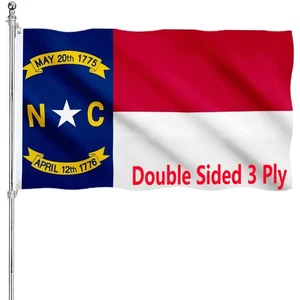North Carolina State Flag 3x5 Double Sided Outdoor NC State Flags Heavy Duty ... - Picture 1 of 7