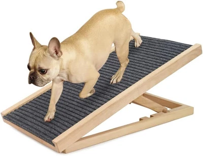 Pet Cat Dog Stair Ramp Adjustable Wooden Ramp Steps for Bed Car 100 Lbs