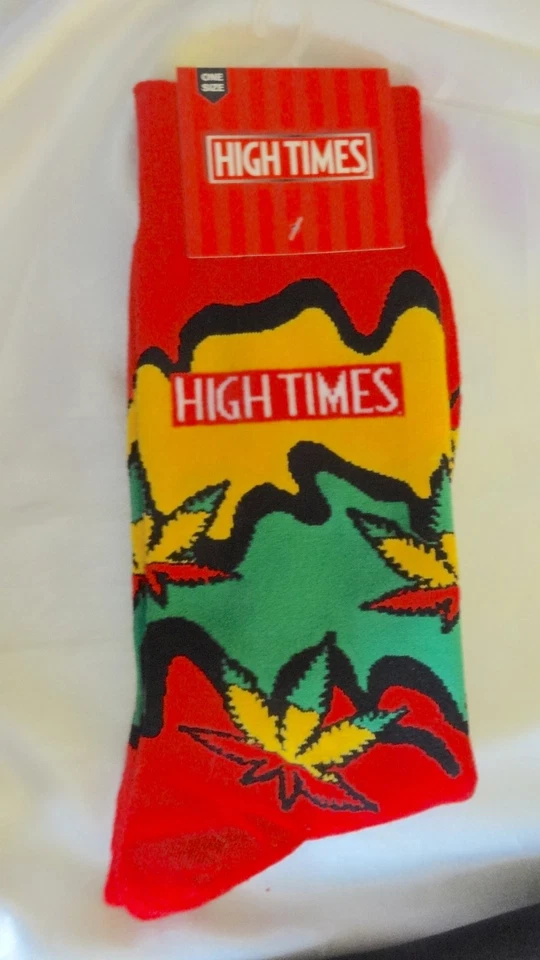 New HIGH TIMES Crew Socks Marijuana Weed Cannabis One Size - Image 1 of 1