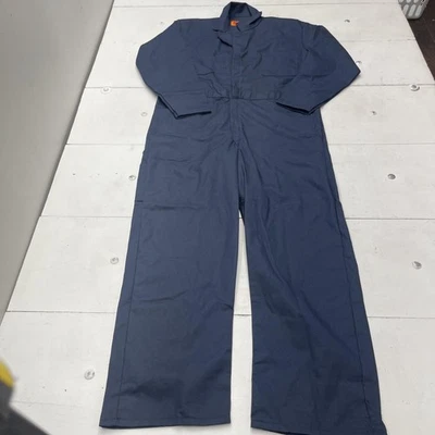 Red Kap Coveralls Mens 44 Regular Navy Twill Action Back Work Zip Front Jumpsuit - Image 1 of 4