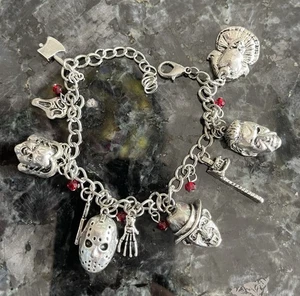 Horror Movie Charm Bracelet Jason  Freddy Chucky Pennywise Ghost Halloween READ - Picture 1 of 13