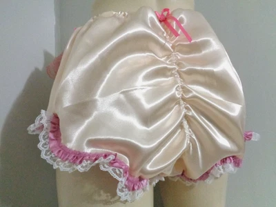 Adulto Sissy Marfil Azul Volantes Hombres Satinado Bragas Calzoncillos Bloomer Dress-up 34-47 Foto 1 de 4