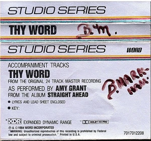 THY WORD STUDIO SERIE BEGLEITUNG TRAX - Amy Grant Kassette Sehr guter Zustand + EST - Bild 1 von 1