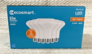 6 EcoSmart 65W Equivalent Soft White BR30 Dimmable LED Light Bulb 1006 248 286 - Picture 1 of 4