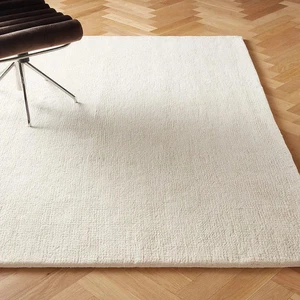 Alfombra de lana acolchada, alfombra de lana acolchada a mano, alfombra de área grande, alfombra de lana blanca, dormitorio - Imagen 1 de 5
