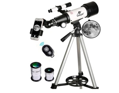 Telescope, 70mm Aperture 400mm AZ Mount Astronomical Refracting Telescope for Ki - Image 1 of 4
