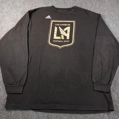 Los Angeles Football Club adidas LAFC Soccer T-Shirt XL Black Gold MLS LS - Image 1 of 4