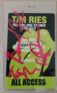 ROLLING STONES PROJECT BERNARD FOWLER TIM RIES DARYL JONES SIGNED REAL TOUR PASS - Picture 1 of 5
