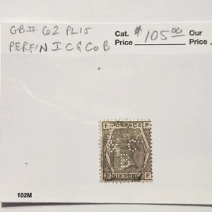Großbritannien #62 pl15 Perfin IC & Co B - CV 105 $ - Lot #9817 - Bild 1 von 1