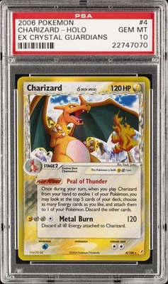 2006 POKEMON EX CRYSTAL GUARDIANS #4 CHARIZARD-HOLO PSA 10 - Image 1 of 2