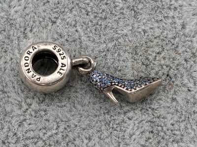 Pandora Disney Cinderella Sparkle Slipper Shoe Charm Sterling Silver 791470CFL - Image 1 of 4