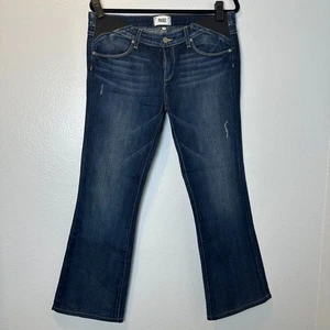 Paige Skyline Boot Dark Maternity Womens Jeans Whiskered Distressed Size 29 - Picture 1 of 16