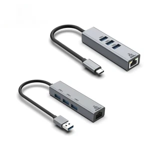 USB HUB Docking Station Type C to RJ45 1000Mbps Ethernet Adapter 3.0 HUB Gigabit - Picture 1 of 19